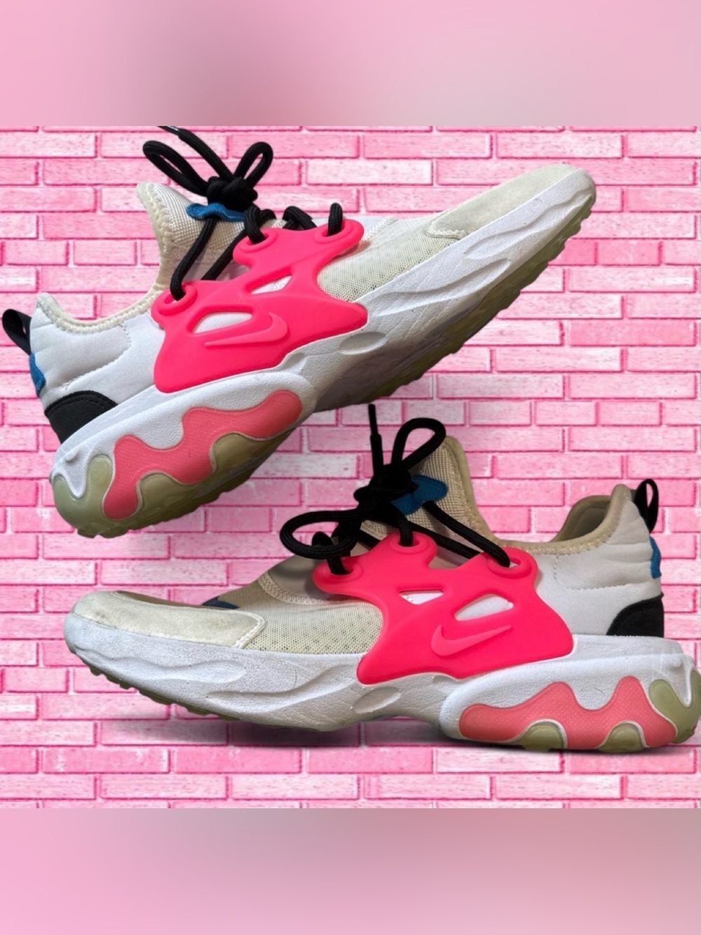 Nike Kids Pink and White Slip-On Sneakers with Coral Accent - Picture 1 of 7